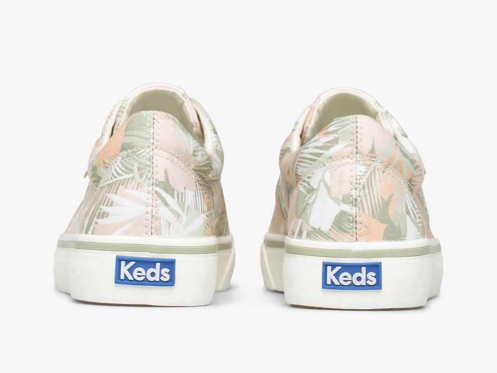 Keds Jump Kick Palm Canvas Snøresko Dame Grønn Multicolor | NO-50435