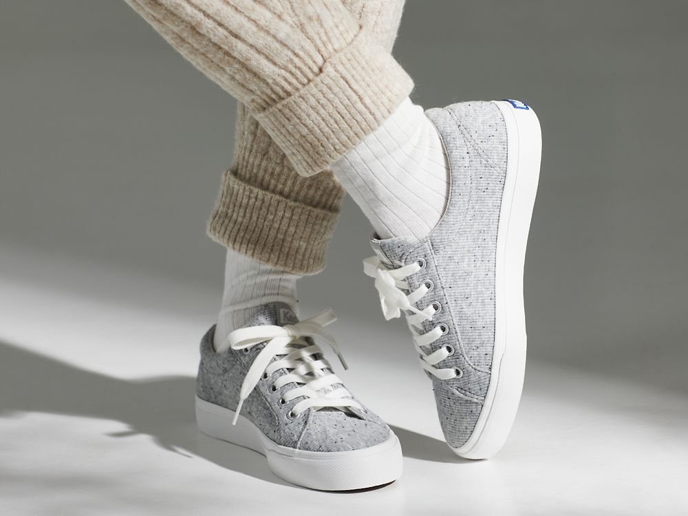 Keds Jump Kick Speckle Knit Snøresko Dame Grå | NO-71776