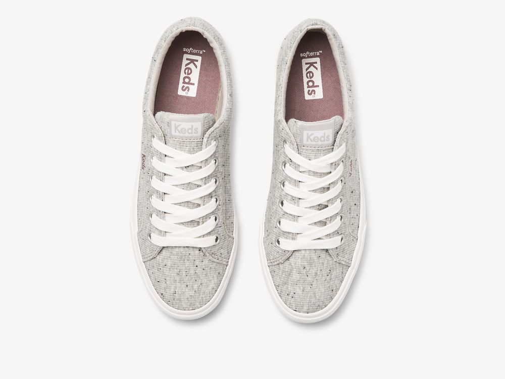 Keds Jump Kick Speckle Knit Snøresko Dame Grå | NO-71776