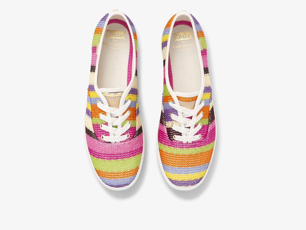 Keds Kate Spade New York Champion Crochet Snøresko Dame Rosa Multicolor | NO-31270