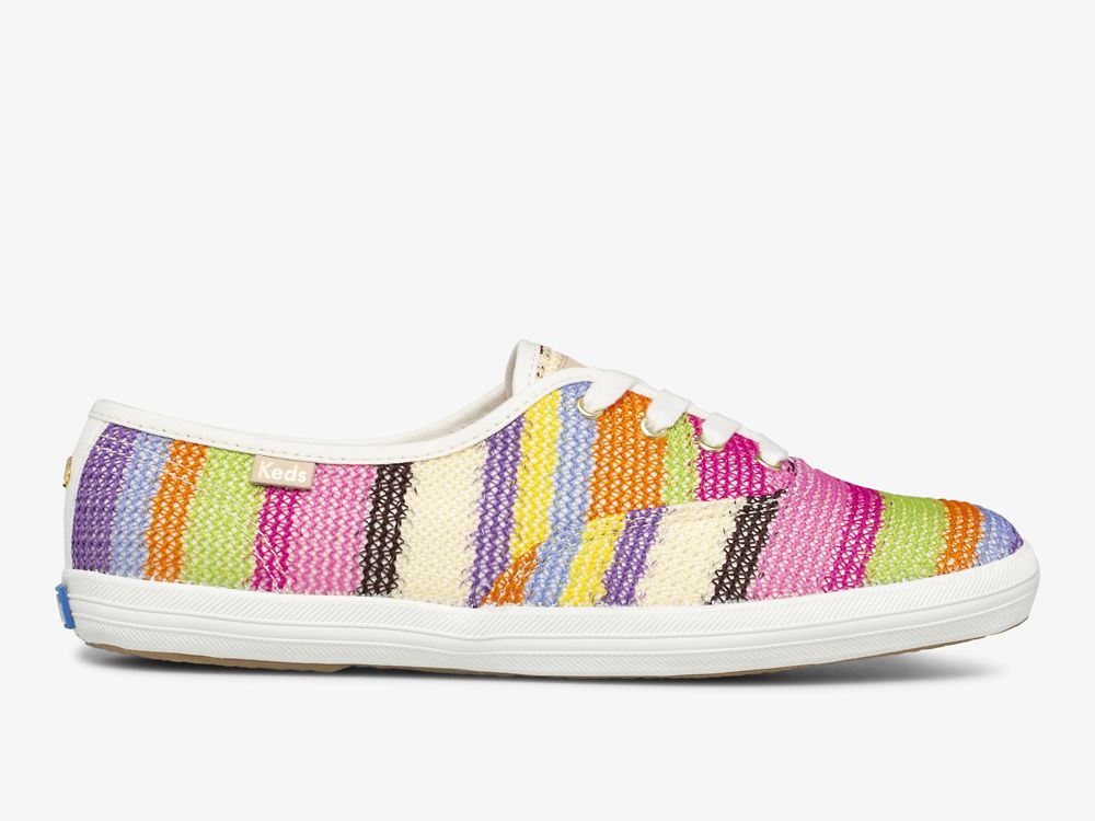 Keds Kate Spade New York Champion Crochet Snøresko Dame Rosa Multicolor | NO-31270