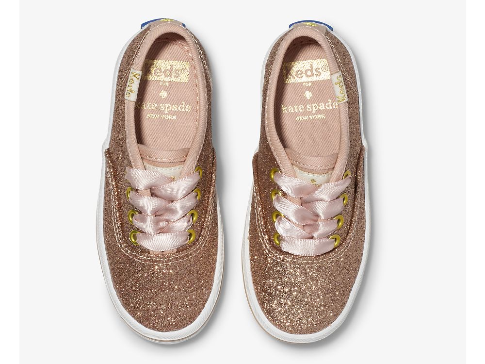 Keds Kate Spade New York Champion Glitter Sneaker Joggesko Jente Rosa Gull | NO-18320