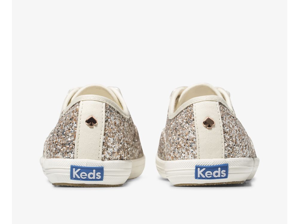 Keds Kate Spade New York Champion Glitter Snøresko Dame Rosa Gull Multicolor | NO-29208