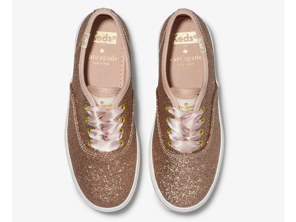 Keds Kate Spade New York Champion Glitter Sneaker Joggesko Jente Rosa Gull | NO-31157