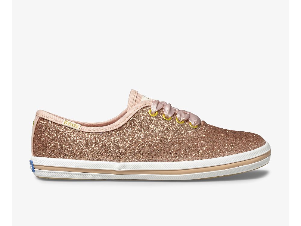 Keds Kate Spade New York Champion Glitter Sneaker Joggesko Jente Rosa Gull | NO-31157