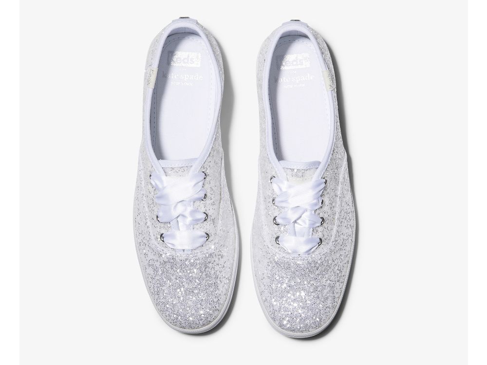 Keds Kate Spade New York Champion Glitter Snøresko Dame Hvite | NO-99321