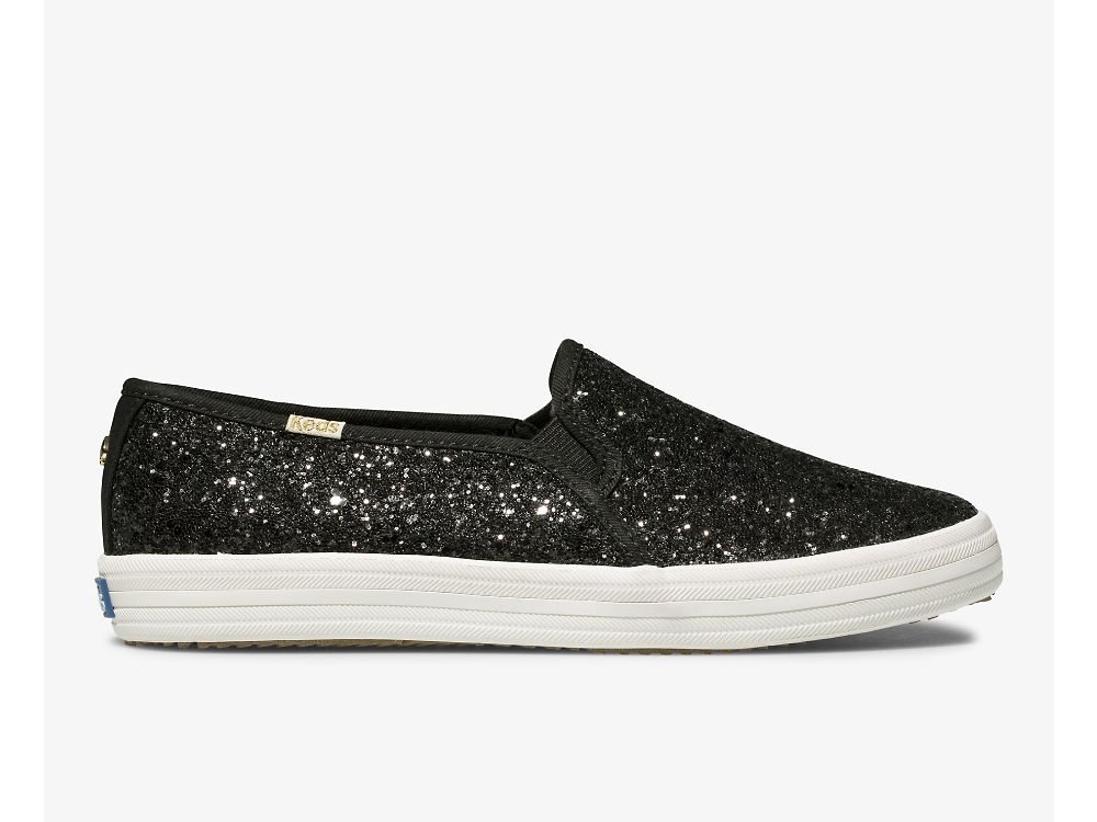 Keds Kate Spade New York Double Decker Glitter SlipOnSneakers Dame Svarte | NO-38296