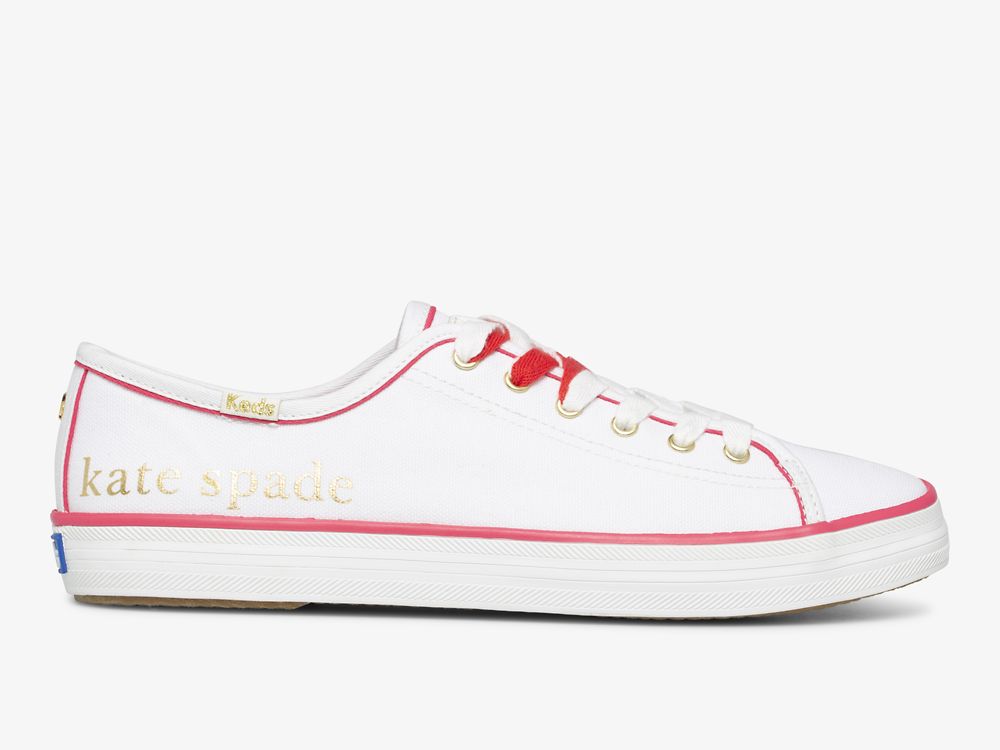 Keds Kate Spade New York Kickstart Foil Logo Tennis Sko Dame Hvite | NO-14551