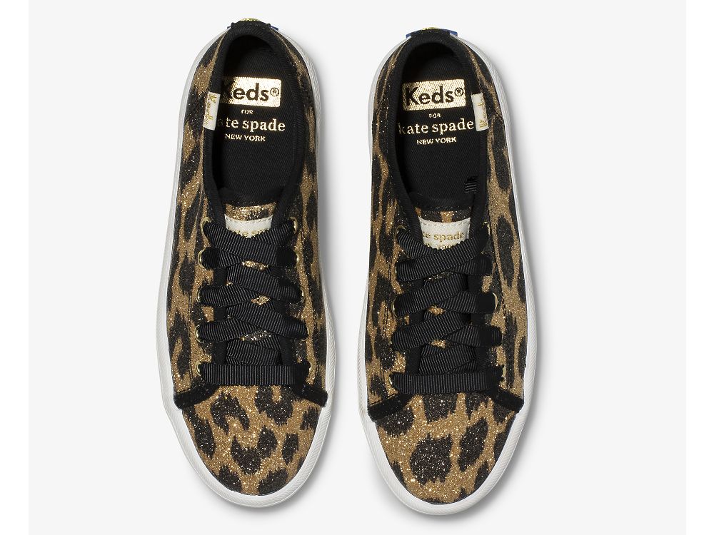 Keds Kate Spade New York Kickstart Glitter Leopard Joggesko Jente Leopard | NO-02102