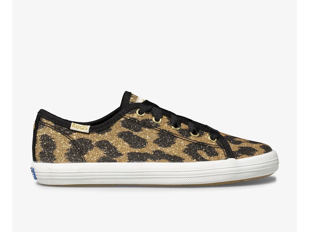 Keds Kate Spade New York Kickstart Glitter Leopard Joggesko Jente Leopard | NO-02102