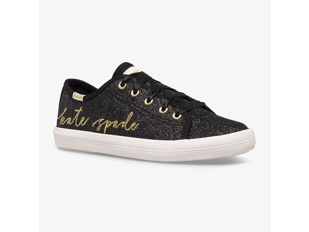 Keds Kate Spade New York Kickstart Glitter Joggesko Jente Svarte | NO-03720