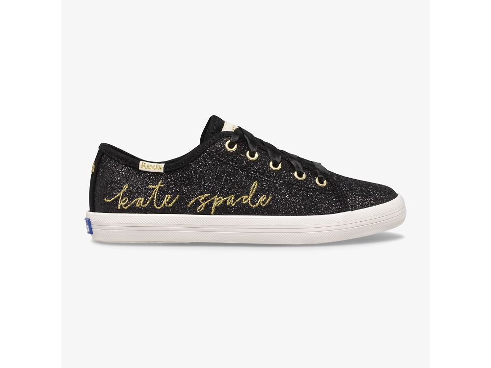 Keds Kate Spade New York Kickstart Glitter Joggesko Jente Svarte | NO-03720