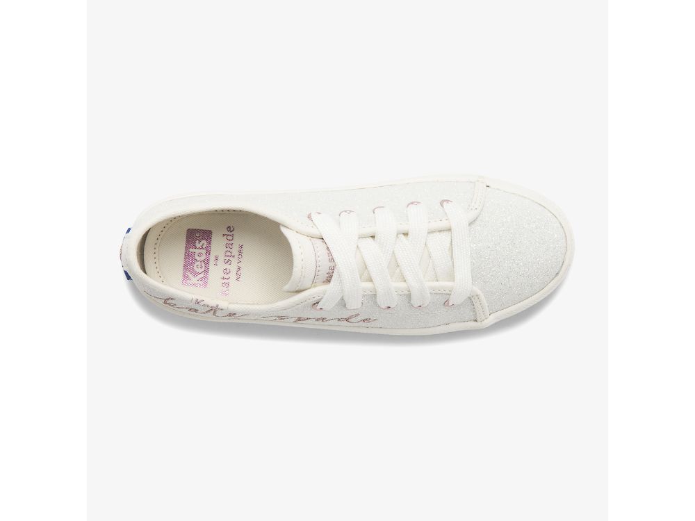 Keds Kate Spade New York Kickstart Glitter Joggesko Jente Hvite | NO-82627