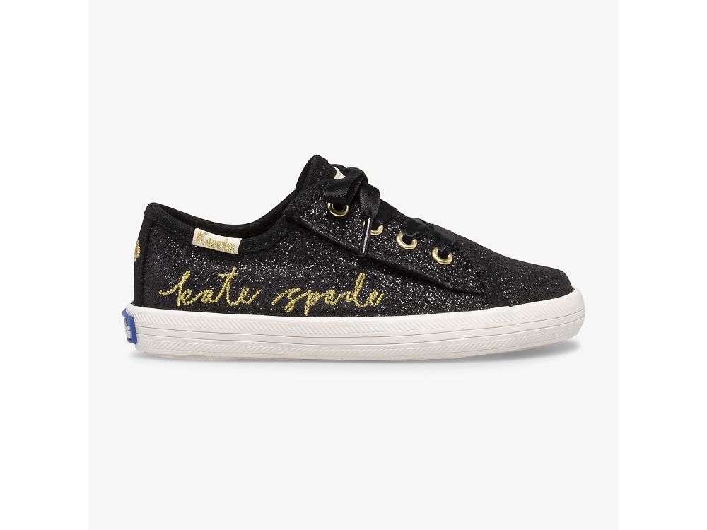 Keds Kate Spade New York Kickstart Jr Script Joggesko Jente Svarte | NO-52247