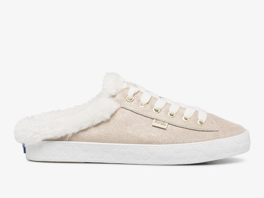 Keds Kate Spade New York Kickstart Mule Fur Collar Glitter Semsket Skinn Tøfler Dame Multicolor | NO-32944