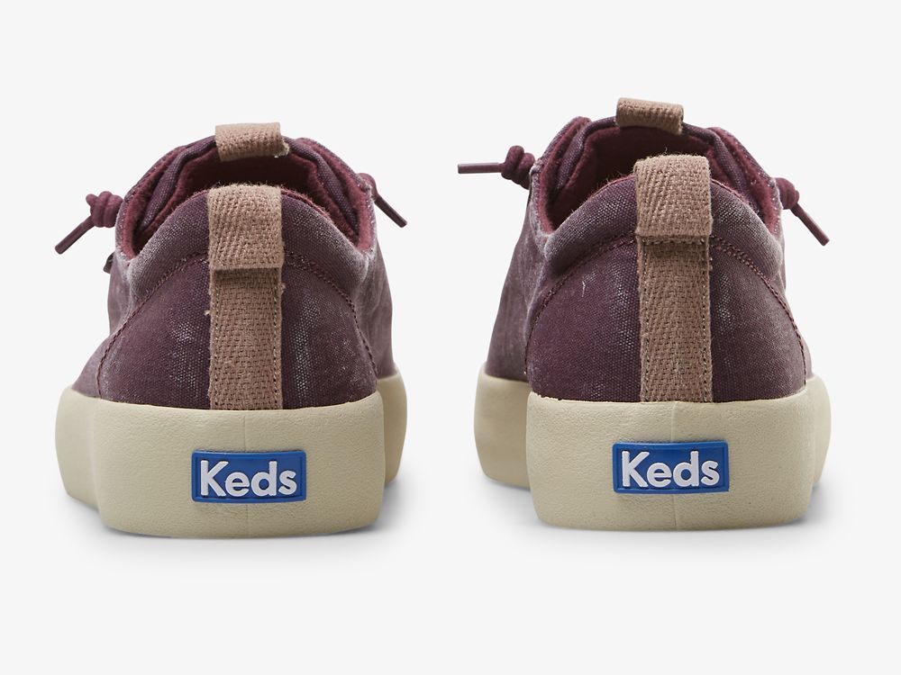 Keds Kickback Canvas Washable Snøresko Dame Burgunder | NO-91055