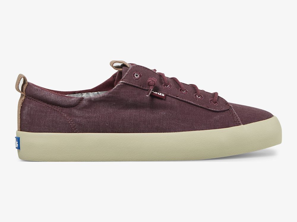 Keds Kickback Canvas Washable Snøresko Dame Burgunder | NO-91055