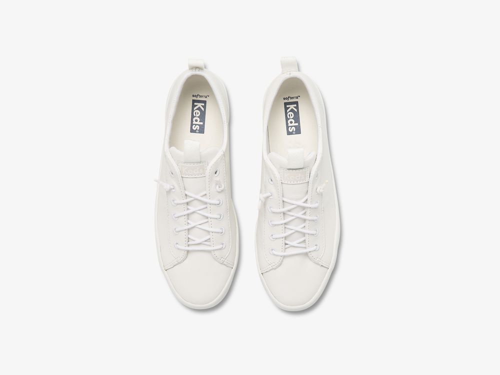 Keds Kickback Lær SlipOnSneakers Dame Hvite | NO-31252