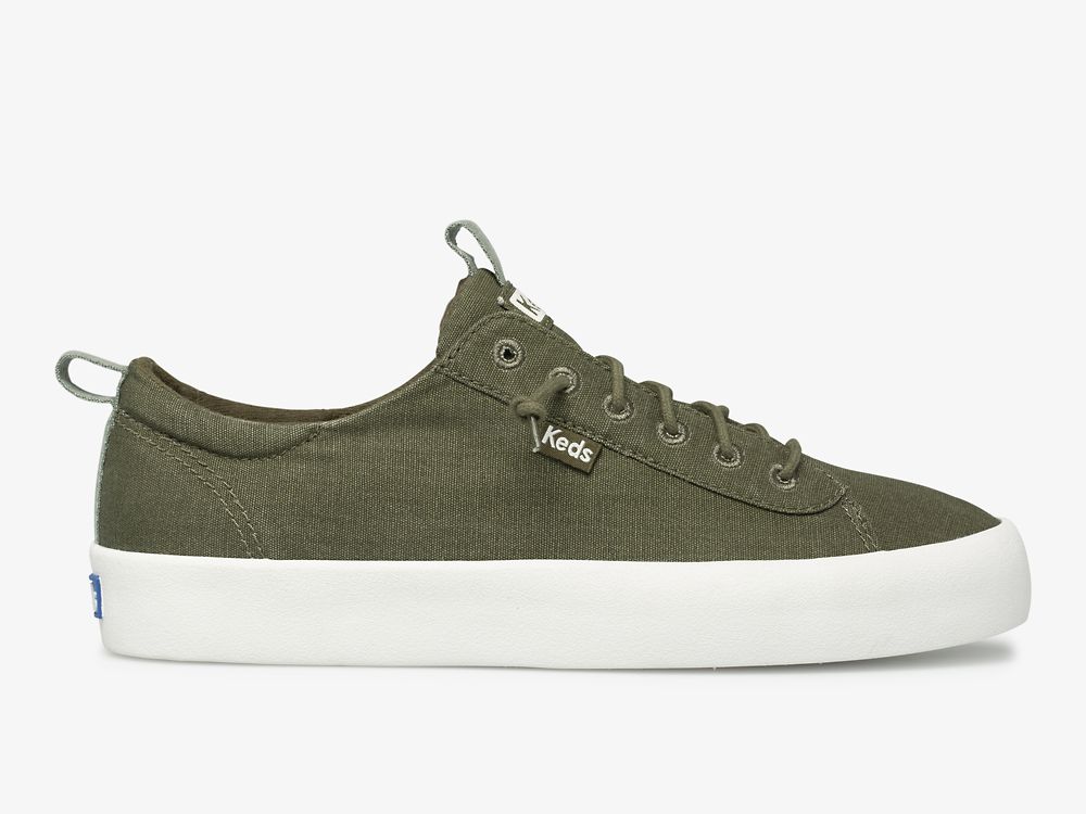 Keds Kickback Washable Feat. Organic Bomull SlipOnSneakers Dame Olivengrønne | NO-06561