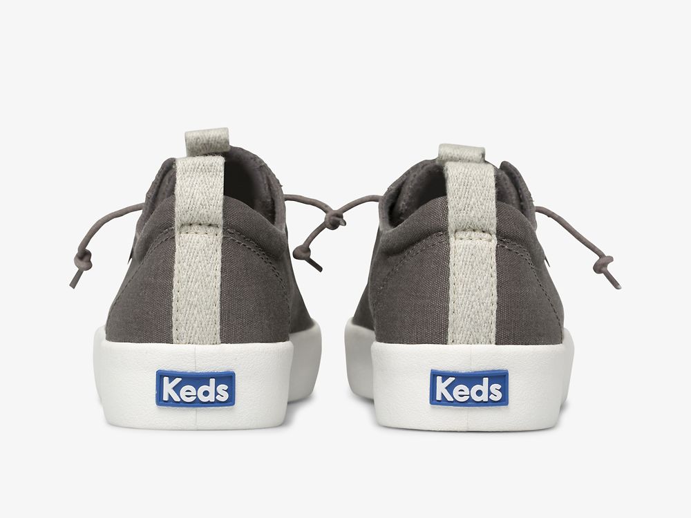 Keds Kickback Washable Feat. Organic Bomull Snøresko Dame Mørke Grå | NO-28310