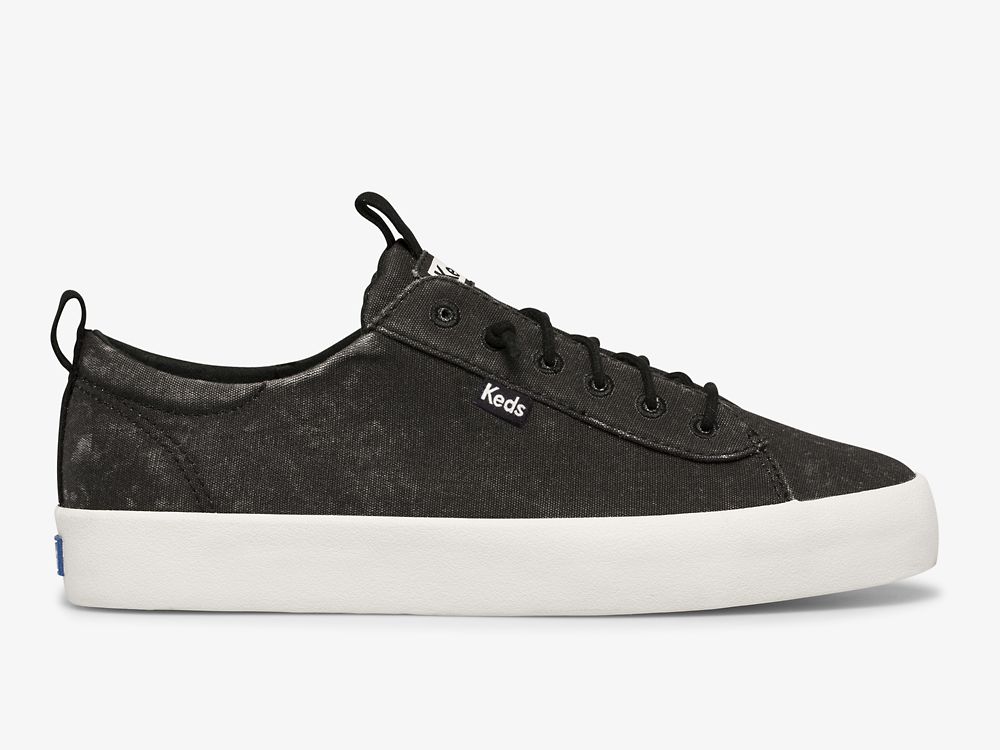 Keds Kickback Washable Feat. Organic Bomull Snøresko Dame Svarte | NO-77126