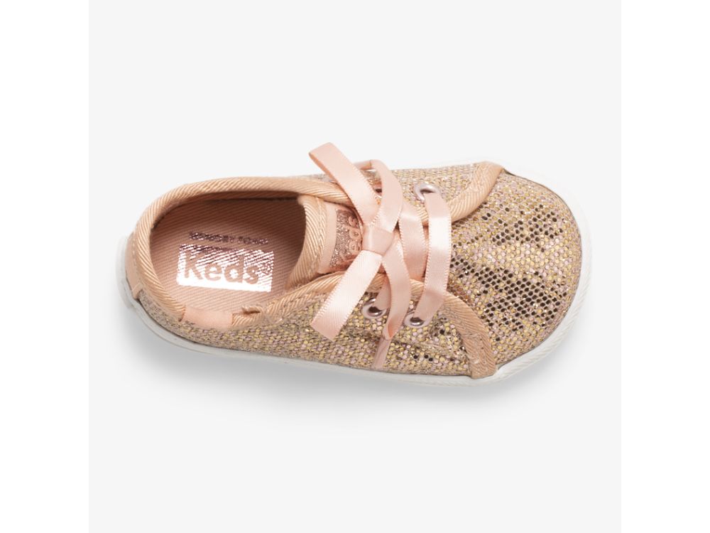 Keds Kickstart Crib Celebrations Joggesko Jente Rosa Gull | NO-43864