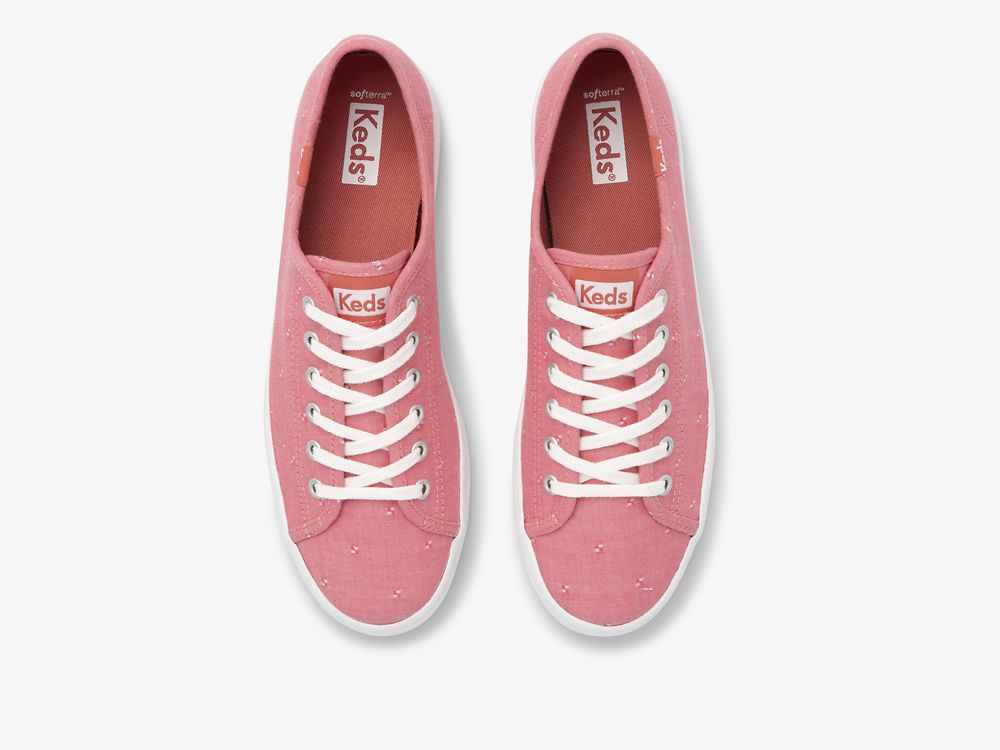 Keds Kickstart Dobby Jacquard Tennis Sko Dame Rød | NO-84054