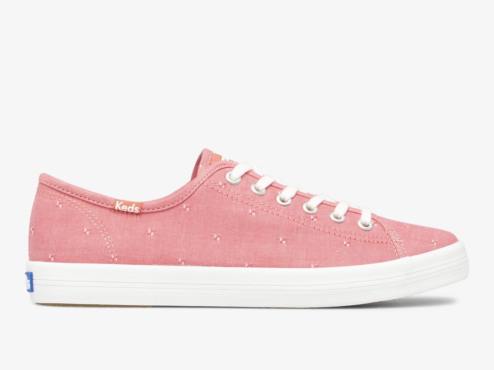 Keds Kickstart Dobby Jacquard Tennis Sko Dame Rød | NO-84054