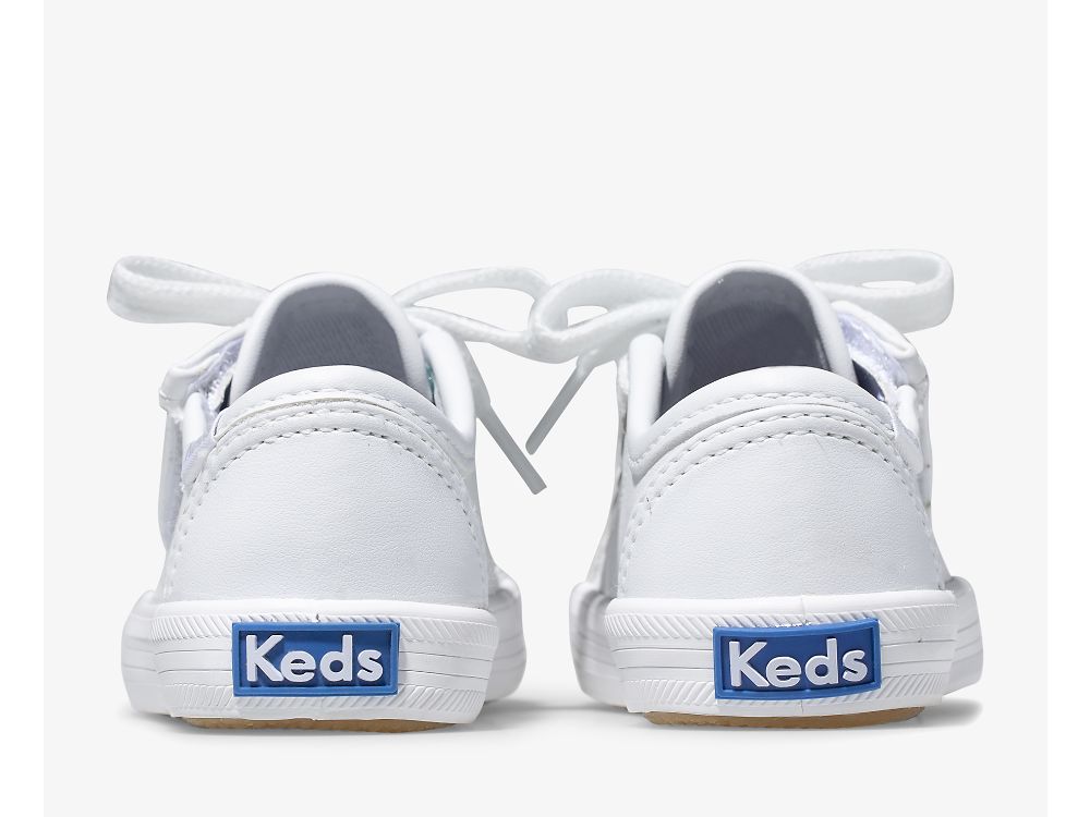 Keds Kickstart Jr. Lær Sneaker Joggesko Jente Hvite | NO-21302