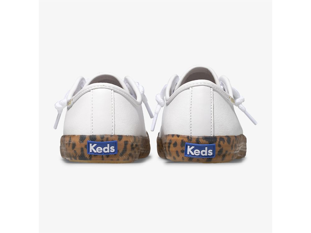 Keds Kickstart Leopard Foxing Sneaker Joggesko Jente Hvite | NO-90637