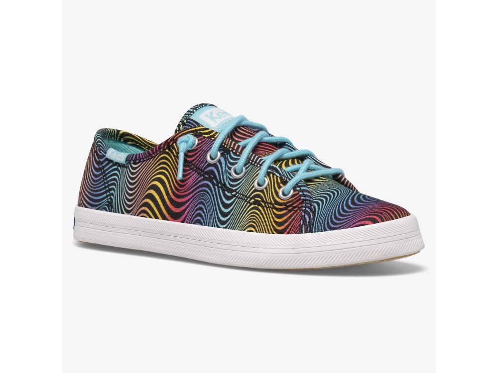 Keds Kickstart Seasonal Joggesko Jente Blå Gul Multicolor | NO-15642