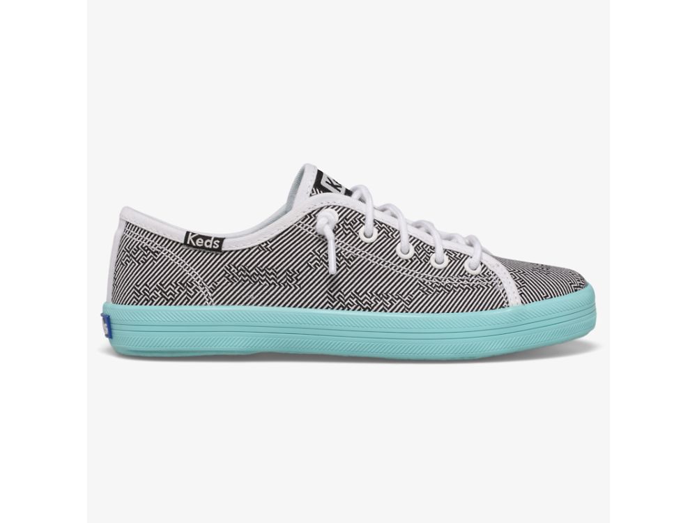 Keds Kickstart Seasonal Joggesko Jente Svarte Hvite Turkis | NO-97141