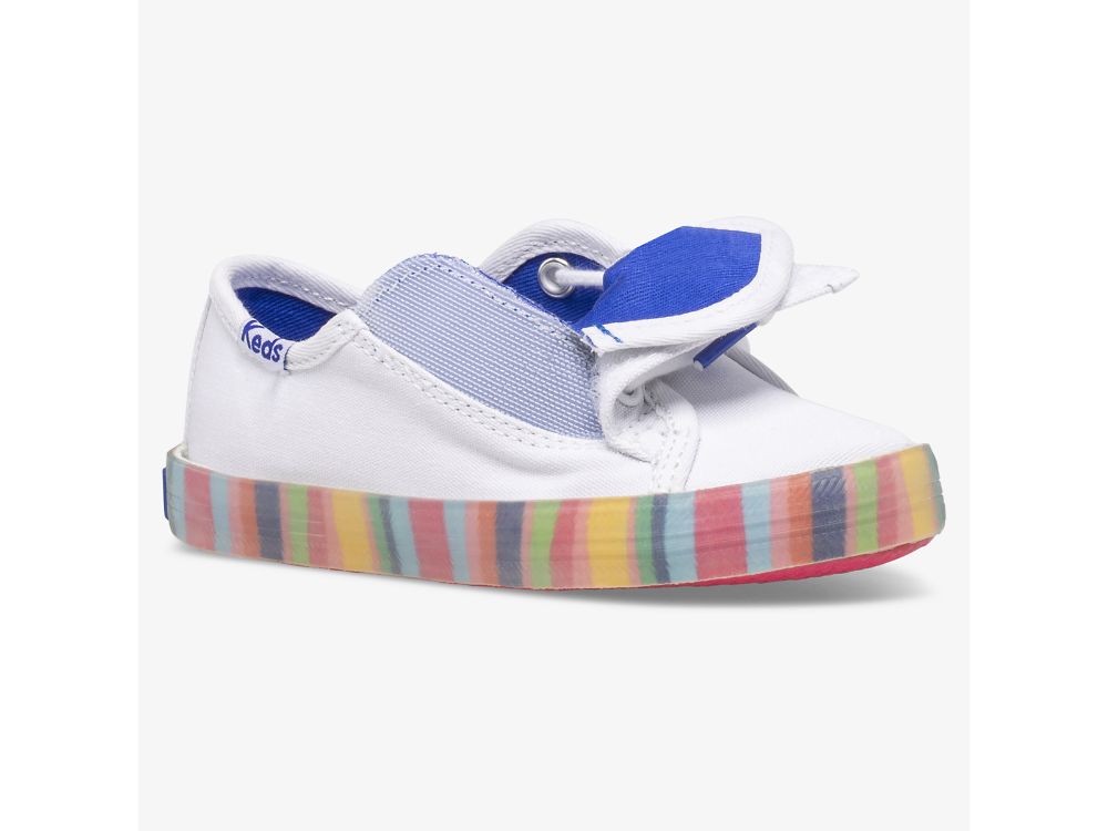 Keds Kickstart Seasonal Jr Joggesko Jente Hvite Multicolor | NO-25904