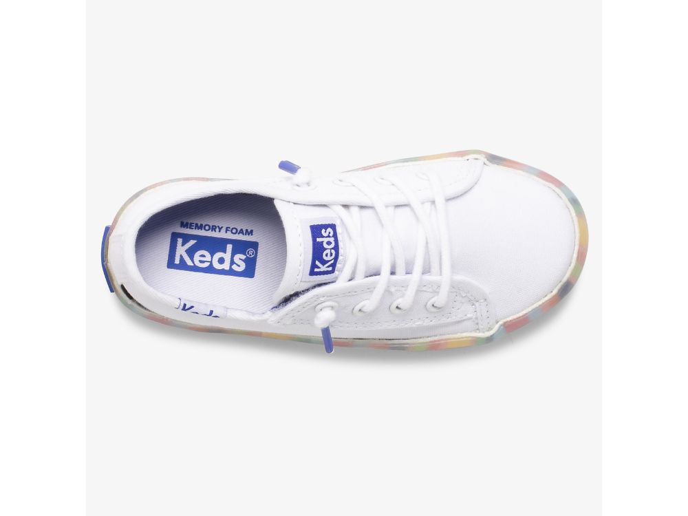 Keds Kickstart Seasonal Jr Joggesko Jente Hvite Multicolor | NO-25904