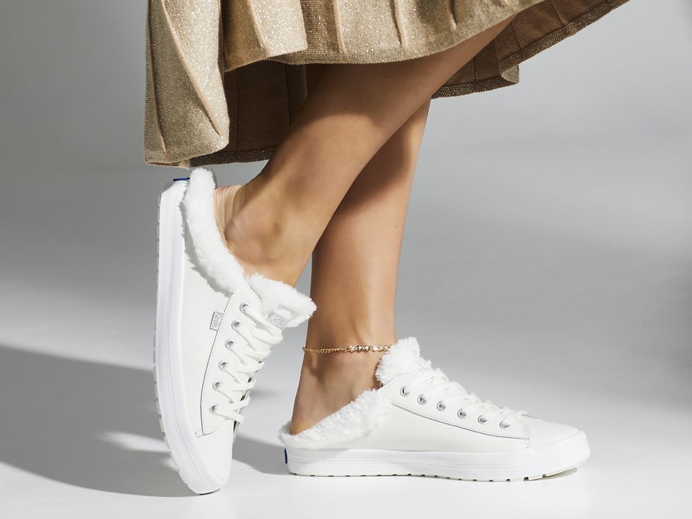 Keds Kickstart TRX Mule Lær Lær Sneakers Dame Hvite | NO-14430