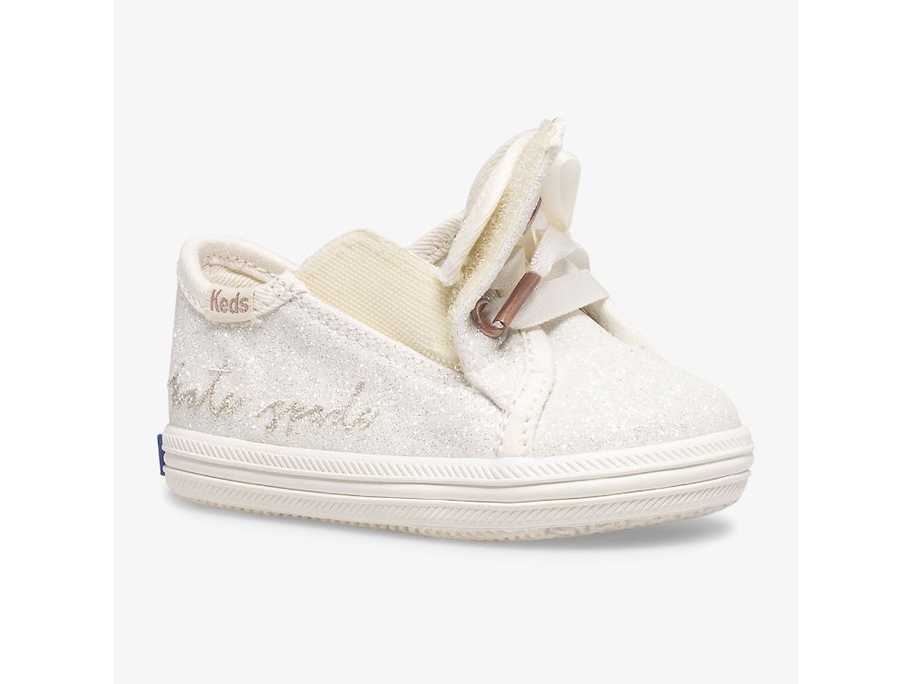 Keds Ksny Kickstart Ivory Glitter Crib Joggesko Jente Hvite | NO-52675