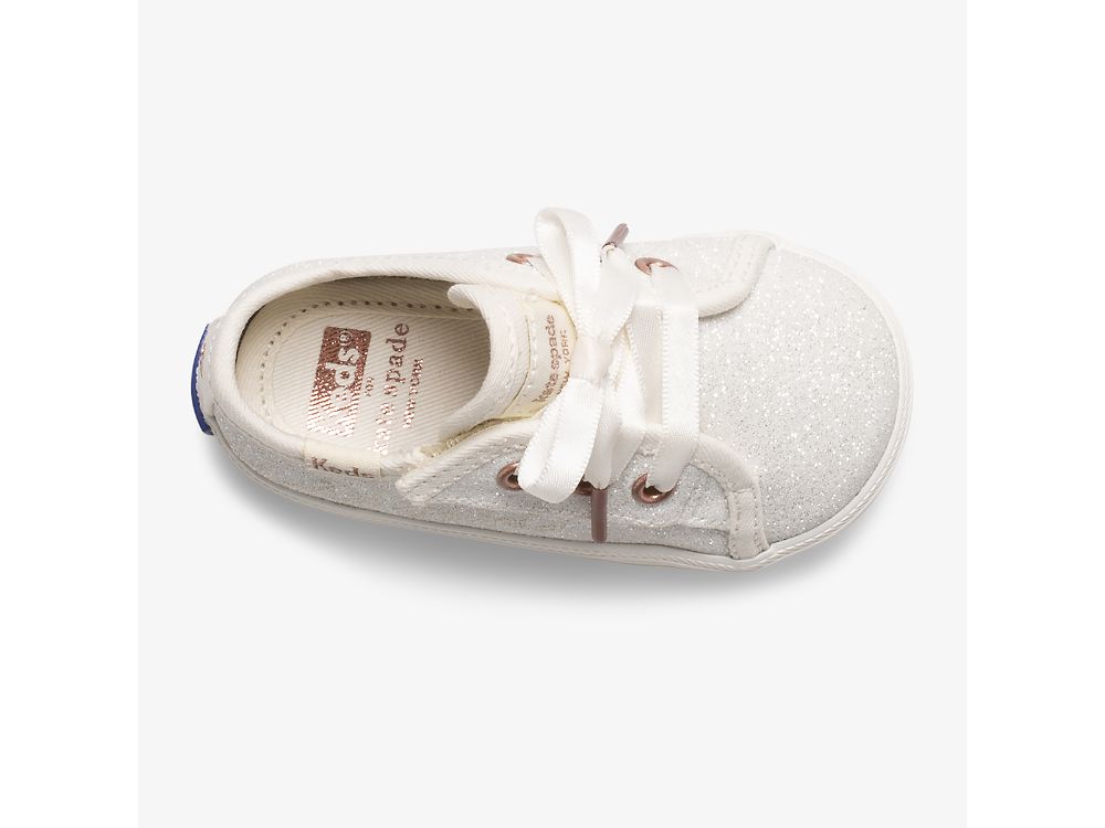 Keds Ksny Kickstart Ivory Glitter Crib Joggesko Jente Hvite | NO-52675