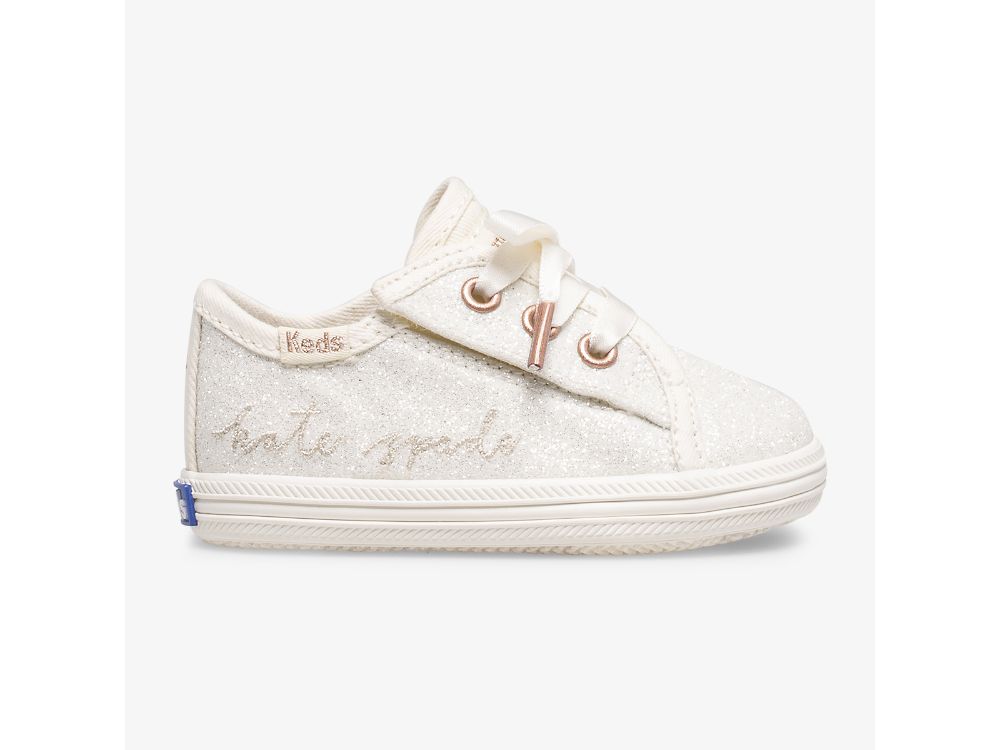 Keds Ksny Kickstart Ivory Glitter Crib Joggesko Jente Hvite | NO-52675