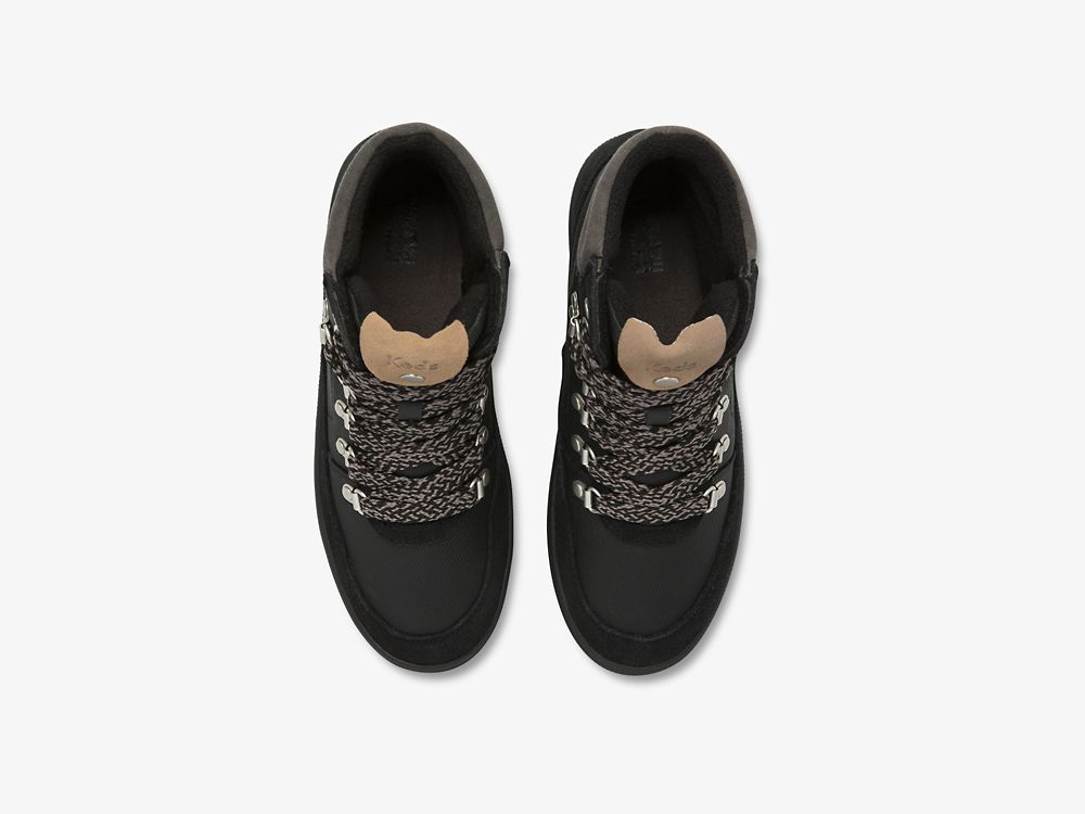 Keds Midland Boot Semsket Skinn & Splash Twill w/ Thinsulate™ Snøresko Dame Svarte | NO-75953