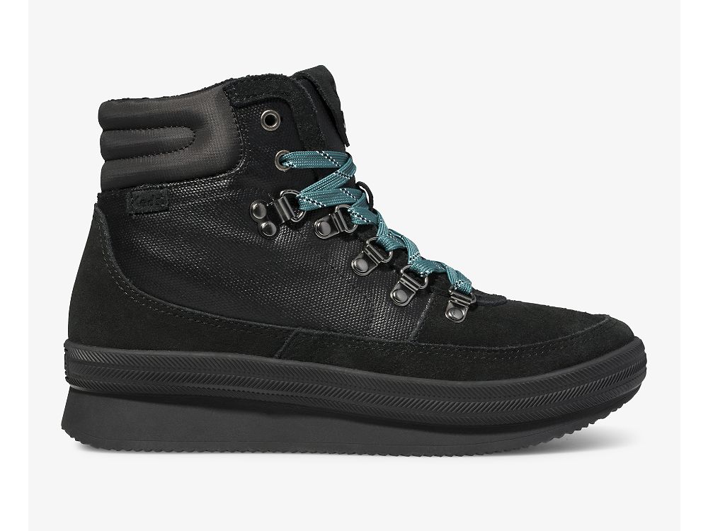 Keds Midland Vann-Resistant Boot Snøresko Dame Svarte Svarte | NO-05108