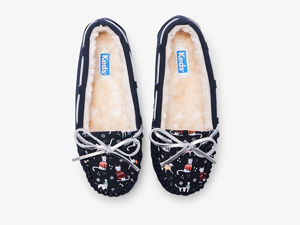 Keds Moccasin Tøfler Tøfler Dame Marineblå Multicolor | NO-15453