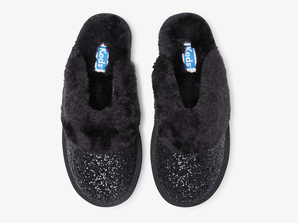 Keds Mule Tøfler Glitter Tøfler Dame Svarte | NO-59629