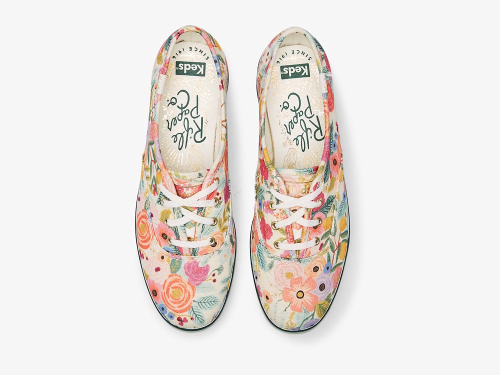 Keds Rifle Paper Co. Champion Garden Party Snøresko Dame Multicolor | NO-98773