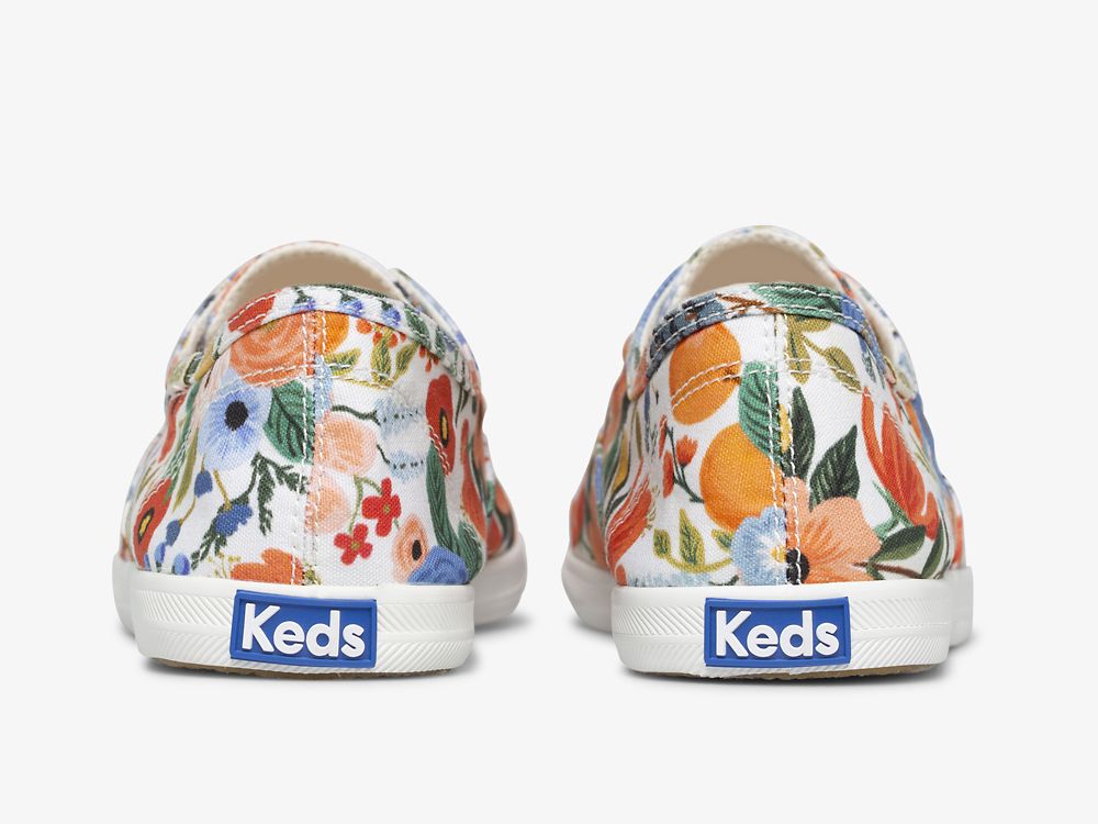 Keds Rifle Paper Co. Chillax Citrus Garden Party SlipOnSneakers Dame Hvite Multicolor | NO-39383