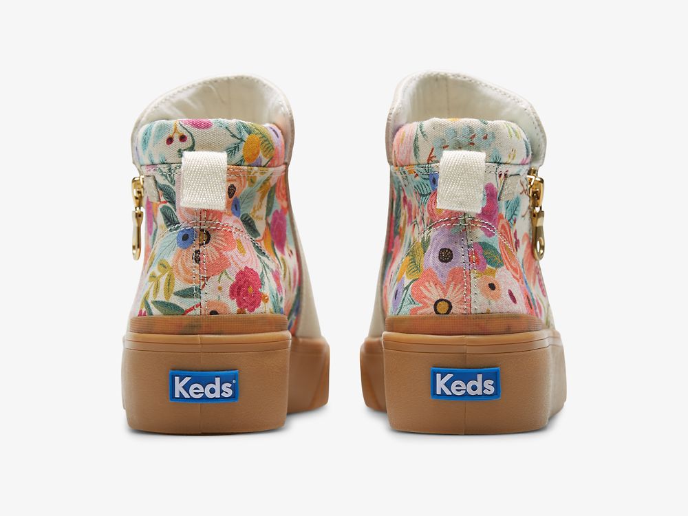 Keds Rifle Paper Co. Cooper Zip Bootie Garden Party Støvler Dame Brune | NO-33042