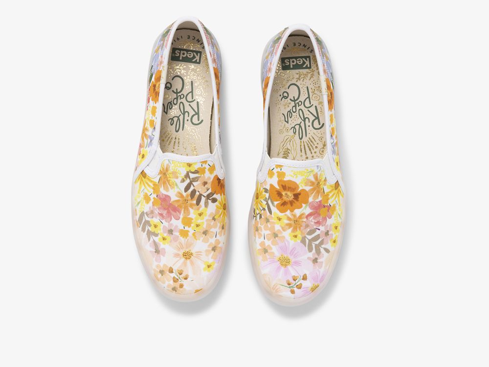 Keds Rifle Paper Co. Double Decker Marguerite SlipOnSneakers Dame Rosa | NO-18770