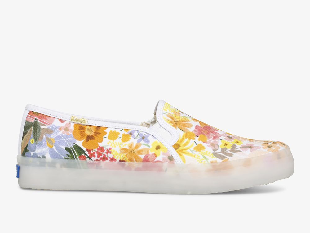 Keds Rifle Paper Co. Double Decker Marguerite SlipOnSneakers Dame Rosa | NO-18770