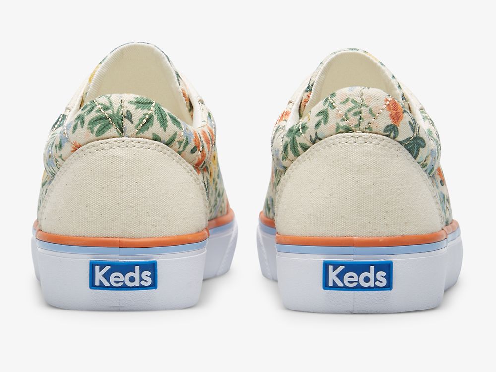 Keds Rifle Paper Co. Jump Kick Lottie Snøresko Dame Hvite Multicolor | NO-69668