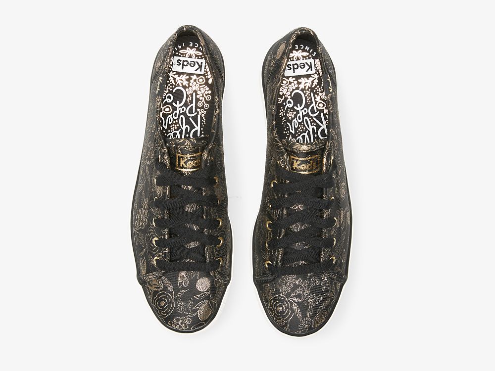 Keds Rifle Paper Co. Triple Kick Colette Jacquard Snøresko Dame Svarte | NO-13908