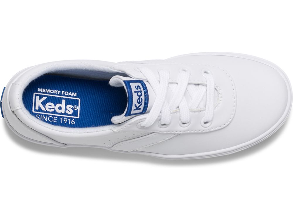 Keds Riley Lær Sneakers Jente Hvite | NO-78959